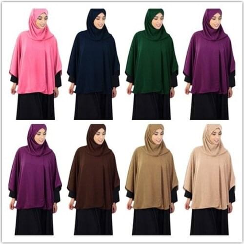 Ramadan Muslim Women Prayer Burkha Khimar Hijab Overhead Tops Shawl Niqab Burqa Arab Hooded Cape Islam Clothing Middle East 2021