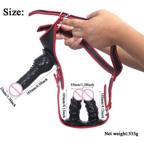 Strap on Dildo Triple Dong Elastic Harness Belt Panties Silicone Realistic Penis Dildos Lesbian Toys Sex Toys for Women