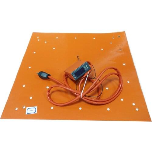 Silicone Heater 508 x 508mm(20" x 20") Heatbed For Creality CR-10 S5 3D Printer w/ 28 Holes, Adhesive Backing and Sensor