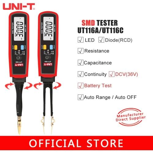 SMD Test Tool Capacitance Resistance Test Equipment UNI-T UT116C UT116A Electronic Repair LCD Diode Multimeter