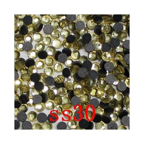 SS30 288pcs/Bag light topaz DMC Hot Fix FlatBack Rhinestones strass heat transfer rhinestone garment wedding dress stones