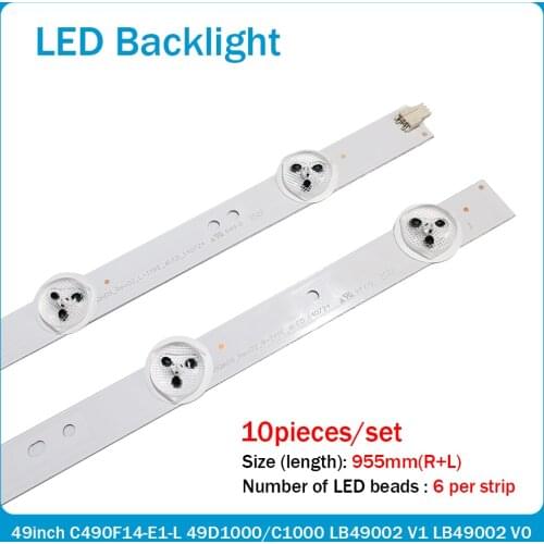 LED Backlight strip 12 lamp For LED49C1000n 49D1000/C1000 LB-C490F13-E2-L-G1-LD1 LD2 SE1 SE2 RF-AC490E30-0601R-01 0601L