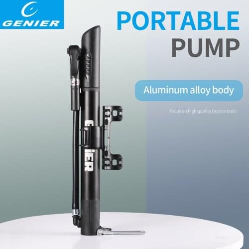 GENIER Cycling Accessories Tyre Air Pump Ball Toy Tire Inflator Valve MTB Bike MINI Pump With Barometer Bicycle Parts 8 Bar 116