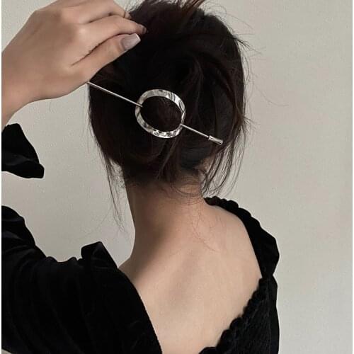 Vintage Hair Clip Geometric Round Square Hollow Circel Hair Jewelry Hair Stick Tiara Fashion Bride Women Hair Accessories