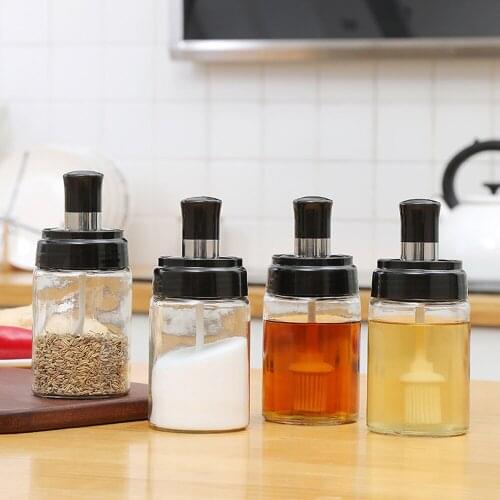 Moisture-proof Seasoning Bottle Kitchen Glass Seasoning Bottle Household Seasoning Jar Multi-purpose Oil Brush Bottle Seasoning