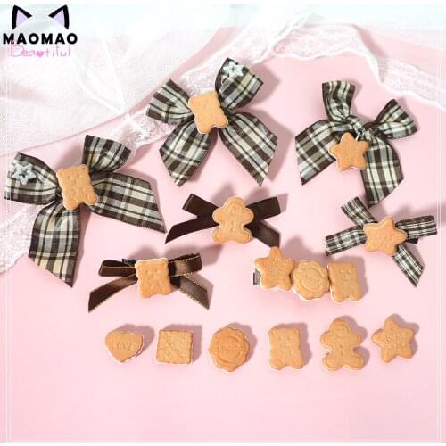 Japanese-style Candy Toy Chocolate Cookie Bear Star Plaid Bow Hairpin Headdress Hair Band Christmas