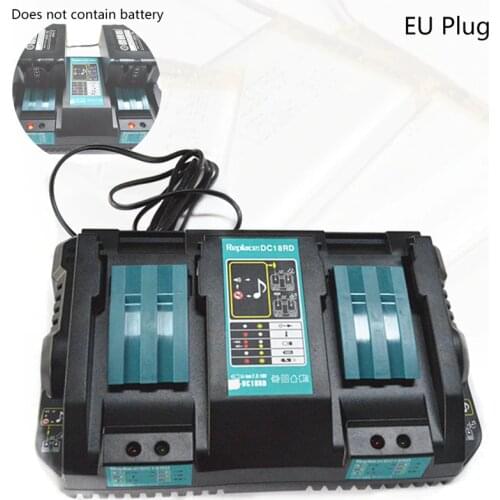 New Double Battery Charger For Makita 14.4V 18V BL1830 Bl1430 DC18RC DC18RA EU Plug