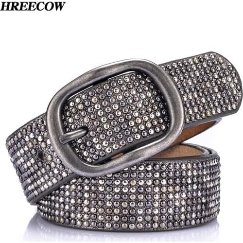 New arrival rivet belts high quality designer women belts brand waist belt for women casual pin buckle female belts Strap