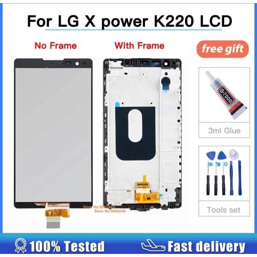 5.3"For LG X power K220 K220DS F750K F750K LS755 X3 K210 US610 K450 LCD Display Touch Screen Digitizer Assembly with Bezel Frame