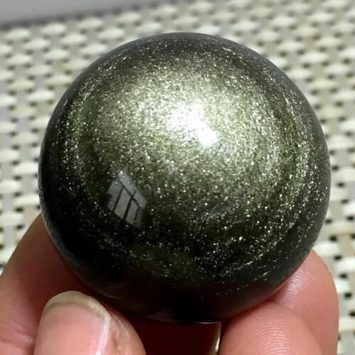 Golden !! NATURAL CATS EYE OBSIDIAN QUARTZ CRYSTAL SPHERE BALL RARE