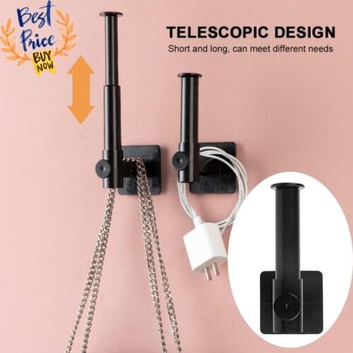 1Pc Kitchen Self-adhesive Telescopic Under Cabinet Paper Roll Rack Towel Holder Tissue Hanger Storage Rack For Bathroom Toilet