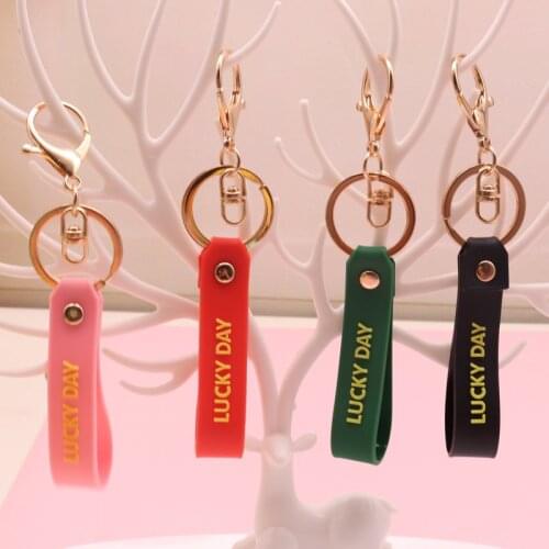 10pcs Keyring Keychain Letter PVC Soft Rubber Key Chain Lanyard Accessorie DIY Hanging Ring Buckle Hook Jewelry Pendant Craft