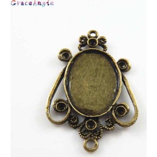 GraceAngie 10pcs Antique Bronze Charms Creative Connector Hanging Pendants Jewelry Making Necklace Earring Accessory 43*29*2mm