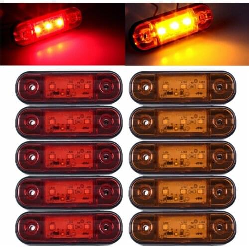 10PCS Trailer LED Lighting Truck Lights 24v Amber Red LED Marker Lights Trailer Side Marker Lights For Trucks