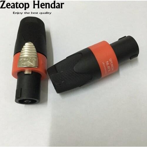 10pcs High Quality New Type NL4FX Speakon 4 Pole Plug Male Jack Audio Speaker Connectors Orange Color