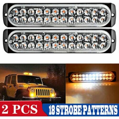 2PCS 24LED 72W Car Universal Warning Flashing Light Truck Side Light for Cars Motorcycles Trucks Trailers