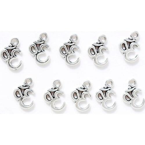 20 pcs Metal Alloy 3D OM Aum Ohm Mantra Sign Charm Pendant 15x10mm Fit Jewelry Making