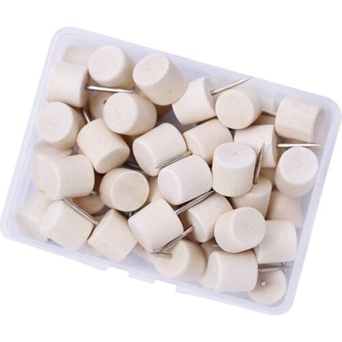 50PCS Wood Drawing Cork Board Pins Broches Pushpin Bedside Tables Thumbtack Nails Sewing Accessories Sewing Tools