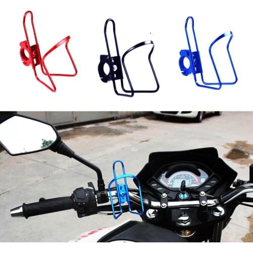 Al Alloy Black Red Blue Motorcycle Drinking Water Cup Bottle Holder Lightweight Fit For ATV Bike Harley Kawasaki Yamaha