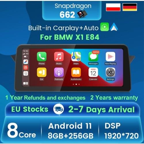 12.3 Qualcomm Snapdragon 662 Android 11 Car Radio GPS Navigation for BMW X1 E84 2009 - 2015 iDrive SWC dvd multimedia player BT