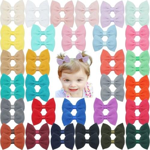 60 Pieces 2.75" Baby Girls Cotton Ribbon Hair Bows Alligator Clips Hair Barrettes Accessories for Toddlers Girls Kids