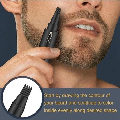 Beard Filling Pen Kit Barber Pencil With Brush Salon Hair Engraving Styling Eyebrow Tool Male Mustache Repair Shape Kit