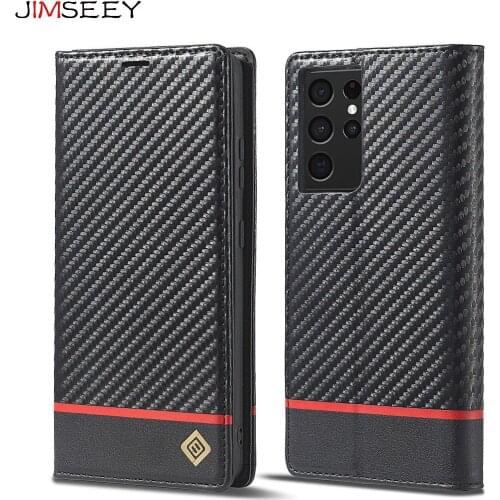 JIMSEEY PU Leather Phone Case For Samsung Galaxy S21 S20 FE Ultra Plus S10 S9 S8 Plus Note20 Flip Wallet Card Holder Back Cover