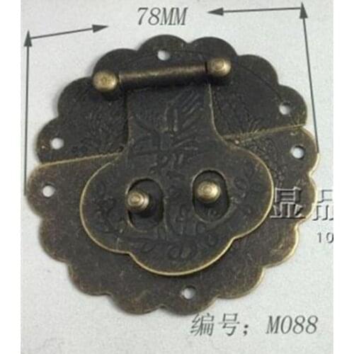 Diameter 78mm Antique lock Flowers hasp Wood gift box packaging deduction Round buckle DIY wholesale
