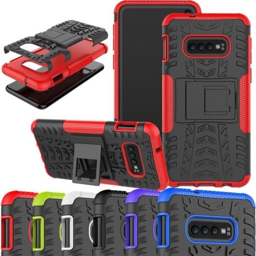 For Samsung Galaxy S10 Plus S10e Lite Dual Layer Tire Pattern Shockproof Armor Case Kickstand Cover For Samsung Galaxy S10 Plus