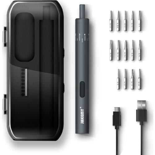 JAKEMY Electric Screwdriver Electric Screwdriver Set with 14pcs Bits Rechargeable Cordless Screwdriver USB Powered 14-bit