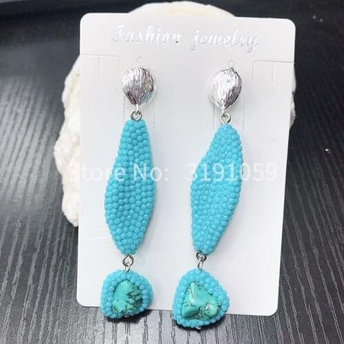European and American fashion brand long simple geometric ball earrings earrings jewelry