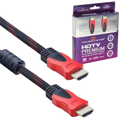 HDMI CABLE 1.5 METER 1.4 V BRAIDED BOXED POWERMASTER