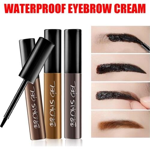 Eyebrow Pen Eyebrow Tattoo Tint Dye Cream Gel with Flat Brush Long-lasting Waterproof for Eyes Makeup MA
