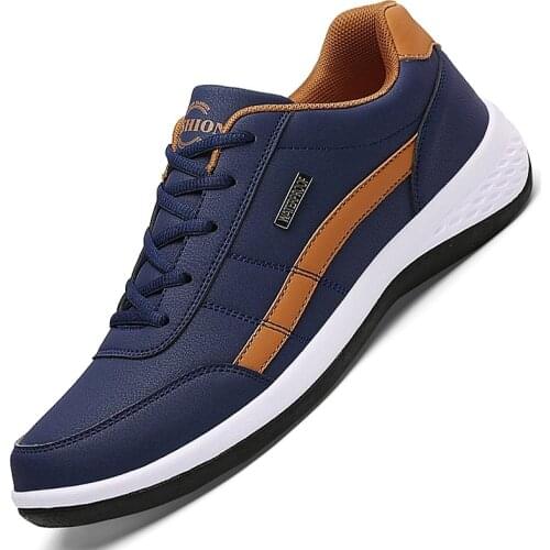 Comfortable Leather Men Shoes Sneakers Trend Casual Shoe Breathable Leisure Male Sneakers Non-slip Footwear Men Vulcanized Shoes