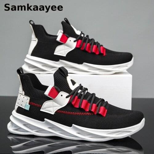 Size 39-44 Men Sneakers Casual Shoes Spring Autumn Male Zapatos Mesh Tennis Breathable Thick Bottom Lace-Up Solid Zapatillas y29