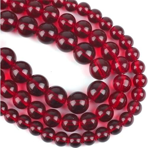 High Quality Glass Imitation Pomegranate Round Loose Beads For Handmade Bracelet Necklace Jewelry Making
