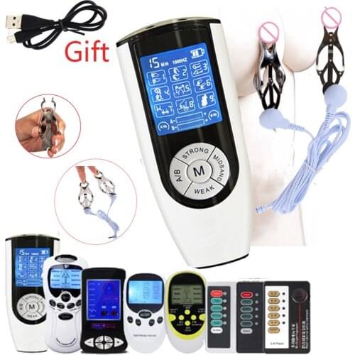 Metal Electric Shock Breast Flirt BDSM Stainless Steel Nipple Clamps Clitoris Clip Stimulator Labia Clips Breast Massage Sex Toy