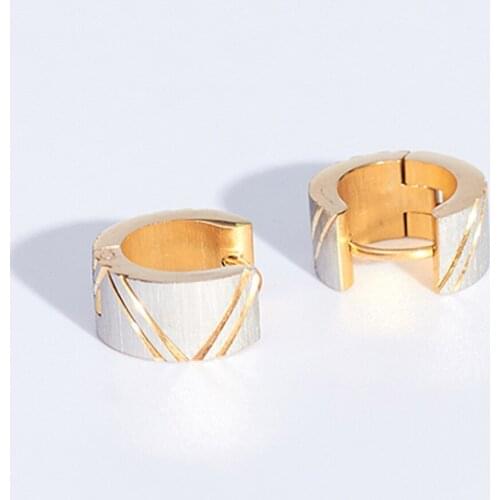 RIR Fashion Golden Round Ear Studs Simple Round Roll Irregular Graphic Silver Color Sand Earrings Round Glamour Jewellery
