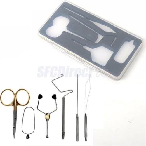 Fly Tying Tool Kit Travel Tool Set Scissors/Bobbin/Whip/Finisher/Hackle