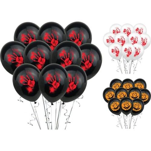 1 Set Halloween Pumpkin Pattern Balloon Set Horror Latex Blood Fingerprint Balloons Kit Party Decor Happy Festival Scary Set