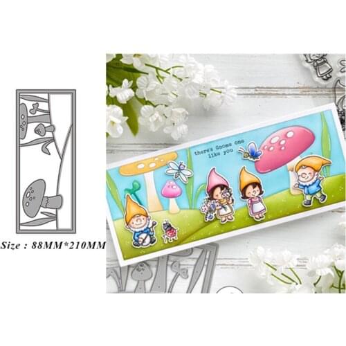 New Dies For Rectangular mushroom frame Metal Cutting Dies Embossing Scrapbooking Stencil Craft Cut Dies For DIY Card Handmade