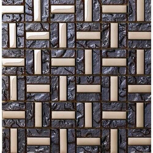 New design metal mixed glass mosaic tile for kitchen backsplash athroom shower wall tiles hallway glass mosaic dining room wall