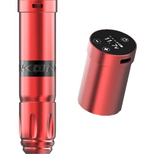 One Wireless 1800mAh Battery Rotary Tattoo Pen Machine Set With Extra Battery & RCA Adaptor For Tattoo Needle Cartridges Supply