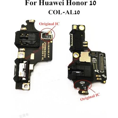 Original Charger Plug Board For Huawei Honor 10 COL-AL10 USB Charging Port Dock Flex cable Quick charge Connector Earphone Jack