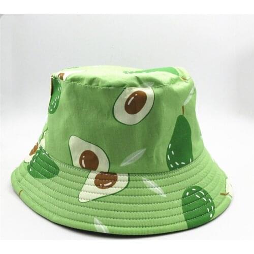 2021 spring new style fruit printed two side Bucket Hat Fisherman Hat outdoor travel hat Sun Cap Hats for men and Women 132