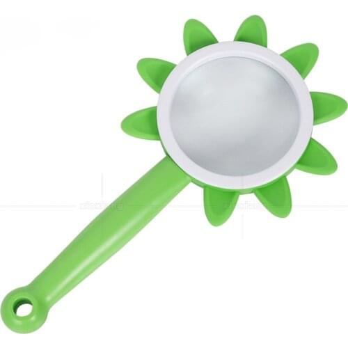 Portable Handheld Magnifying Glass 5X10X Flower Cartoon Reading Magnifying Glass Children Outdoor Classroom Toys