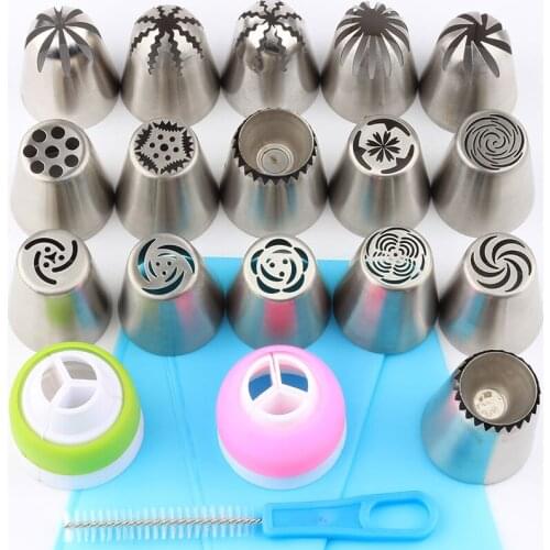 Different Style Russian Icing Piping Nozzles Tips Cookie Icing Piping Pastry Baking Cake Decorating Tool Stainless Steel 20Pcs