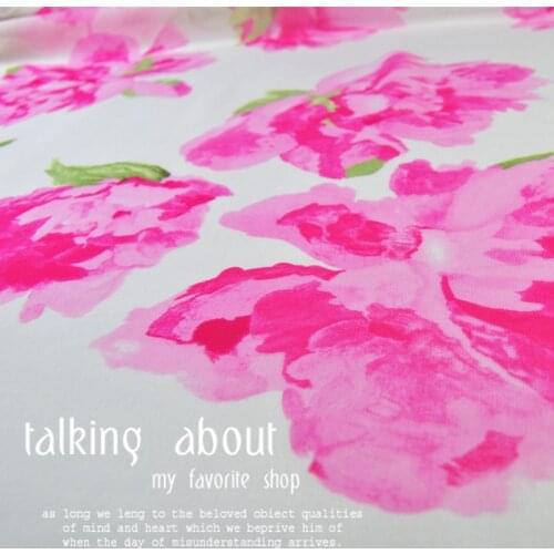 LEO&LIN 12 white roses Mumi silk georgette spring autumn dress shirt fabrics (1 meter)