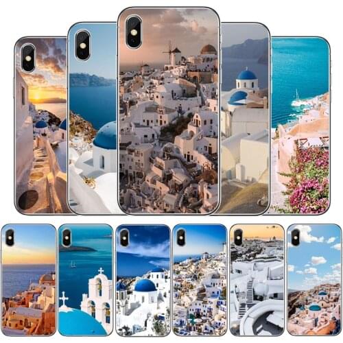 Beautiful Oia Santorini Greece Silicone phone case For iphone 12 11Pro Max 11 XR XS Max X 8 7 6 6S Plus 5 5S SE 2020 Cover
