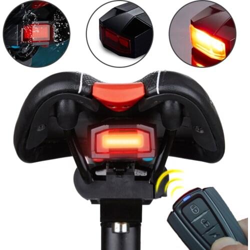 ANTUSI A6 Bike Burglar Alarm Tail Light Wireless Remote Control USB Rechargeable LED Bicycle Taillights Cycling Rear Lamp